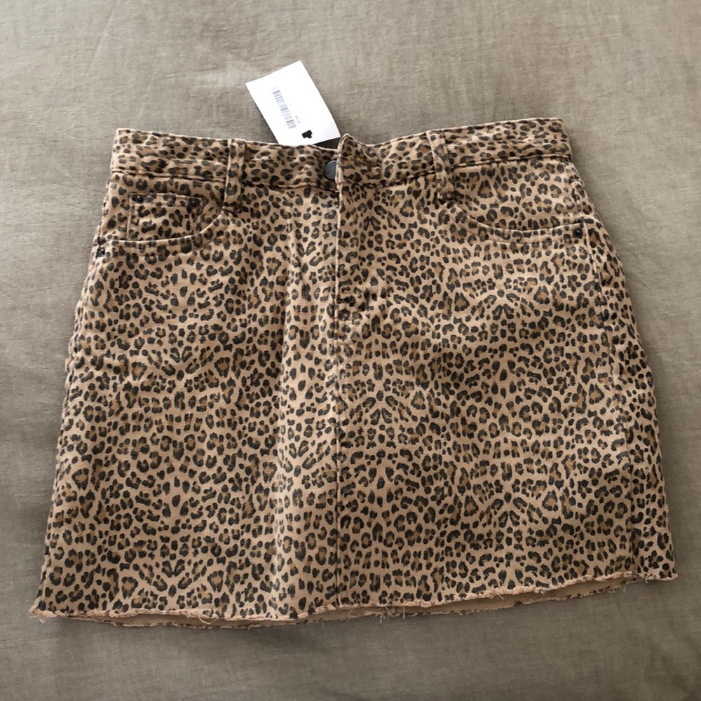 Oak + Fort Leopard Print Mini Skirt